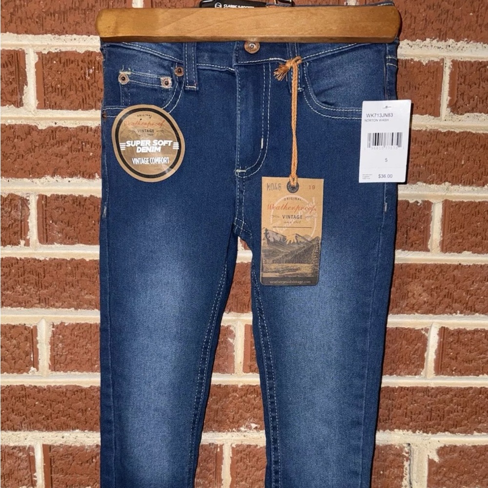 NWT Weatherproof Vintage Slim Tapered Girls Blue Size 5 Kids